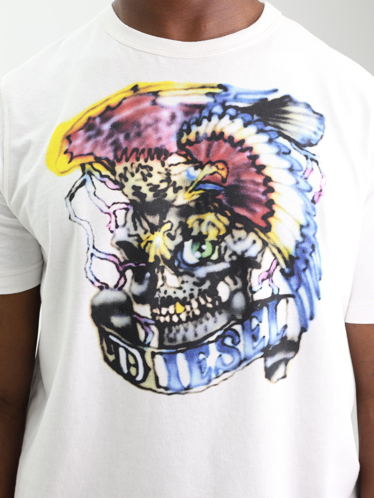 Diesel T-Shirt T-Adjust Q3 Graphic Logo White
